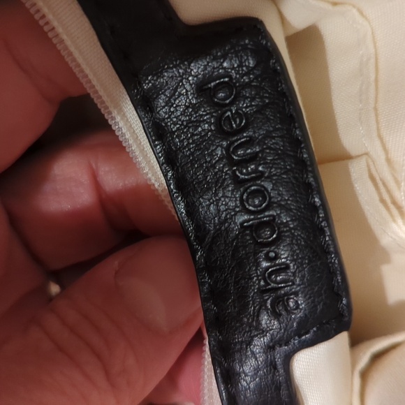 Ah-dorned Classic Canvas Messenger Bag With Black Trim And Gold Accents - Picture 8 of 12